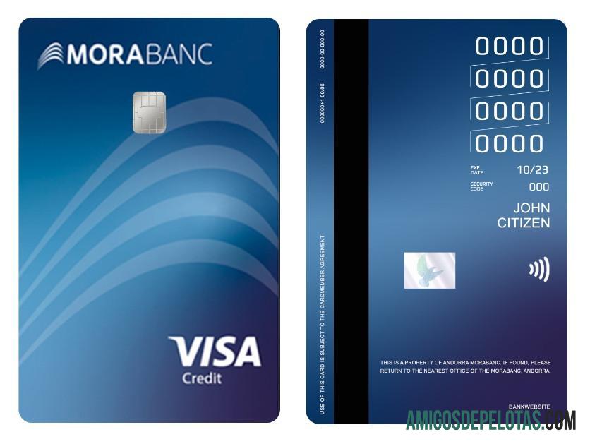 Cartão de crédito Andorra Mocabanc Visa amostra
